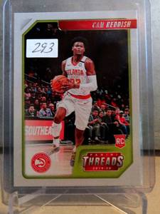 lot 293 image: HOT ROOKIE - CAM REDDISH RC 2019-20 Panini Chronicles Threads #80 Hawks ROOKIE