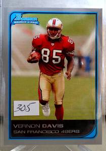 lot 305 image: $$$ 2006 Bowman Chrome - ROOKIE CARD RC (# 225)  - Vernon Davis