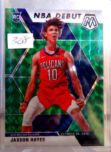 lot 308 image: ROOKIE - 201920 Panini Mosaic Jaxson Hayes NBA Debut Green Prizm Rookie #267