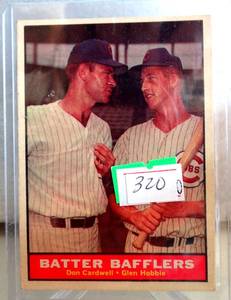 lot 320 image: 1961 Topps Baseball #393 Batter BafflersDon Cardwell VGEX Chicago Cubs