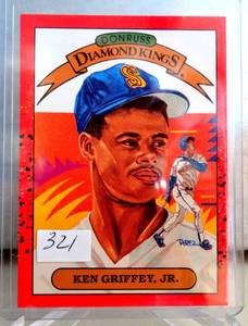 lot 321 image: #4 DONRUSS DIAMOND KINGS - KEN GRIFFEY, JR. RC MUST SEE NM-MT BV$$$