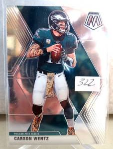 lot 322 image: 2020 MOSAIC CARSON WENTZ PHILADELPHIA EAGLES ALL PRO QB