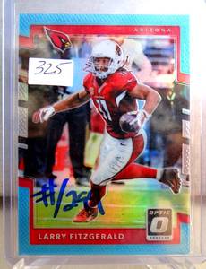 lot 325 image: LIMITED ONLY 299 - 2017 Donruss Optic Larry Fitzgerald Aqua #59 184299 Arizona Cardinals $$$