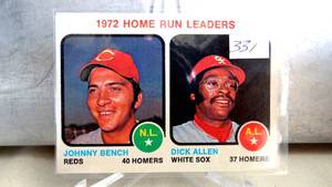 lot 331 image: VINTAGE 1973 Topps Johnny Bench Dick Allen 1972 Runs Batted In Leaders #63