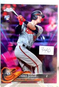 lot 340 image: ROOKIE - 2018 Topps Chrome Chance Sisco Pink Refractor RC