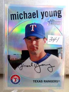 lot 341 image: LIMITED 2008 Topps Heritage Baseball - Chrome Refractors - #C168 - MICHAEL YOUNG - Texas 270599