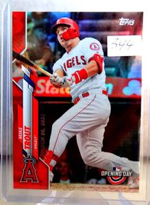 lot 344 image: 2020 Topps Series 1 Base #1 Mike Trout - Los Angeles Angels