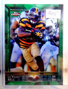 lot 345 image: 2015 Topps Chrome Green Refractor LeVeon Bell #8