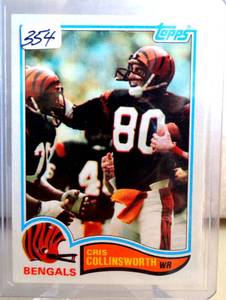 lot 354 image: 1982 Topps Football Chris Collinsworth RC (HOF) Bengals #44. NMMT