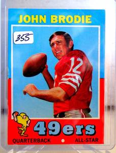 lot 355 image: 1971 Topps Football Set Break #100 JOHN BRODIE EXEXMT