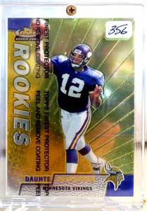 lot 356 image: ROOKIE - DANTE CULPEPPER 1999 TOPPS FINEST FOOTBALL ROOKIE CARD #151 VIKINGS NICE IN SCREW DOWN CASE