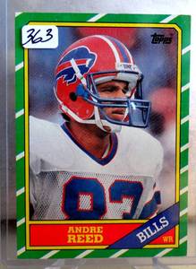 lot 363 image: ROOKIE - ANDRE REED 1986 TOPPS BUFFALO BILLS HOF 388 ROOKIE RC