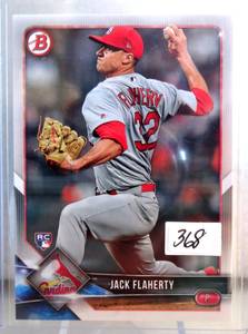 lot 368 image: ROOKIE - Jack Flaherty 2018 Bowman Base Rookie RC #78 St Louis Cardinals
