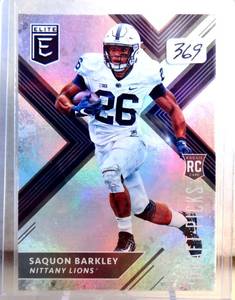 lot 369 image: ROOKIE - SAQUON BARKLEY 2018 Panini Elite Draft Picks ROOKIE RC #105 Penn State GIANTS $$$