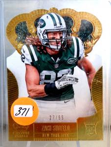 lot 371 image: RARE LIMITED - 2013 Crown Royale Gold New York Jets Football Card #200 Zach Sudfeld 2799