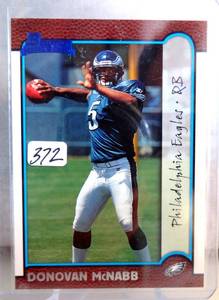 lot 372 image: ROOKIE - Donovan McNabb 1999 Bowman #168 Rookie Philadelphia Eagles RC
