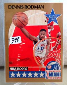 lot 398 image: 1990 NBA Hoops ( All Star ) Dennis Rodman ( Pistons ) #10