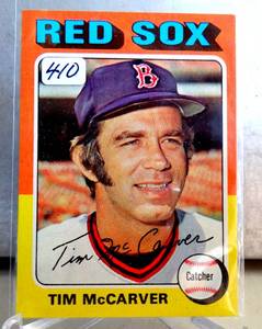 lot 410 image: 1975 Topps #586 Tim McCarver NM Boston Red Sox