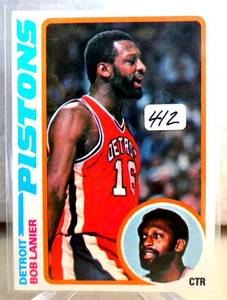 lot 412 image: VINTAGE 1978 Topps Bob Lanier #125 Pistons EXNM