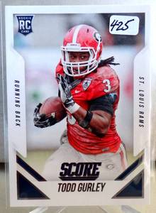 lot 425 image: ROOKIE - 2015 Score #386 Todd Gurley Rookie RC St. Louis Rams Georgia Bulldogs