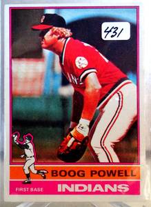 lot 431 image: VINTAGE 1976 TOPPS BASEBALL SET BREAK 45 BOOG POWELL INDIANS