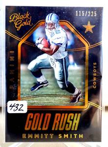 lot 432 image: LIMITED 299 - 2016 Panini Black Gold Rush 225 Emmitt Smith #RU9 HOF $$$
