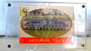 lot 76 image: VINTAGE 1958 Topps Baltimore Colts Team Football Card #110 Baltimore Colts
