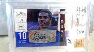 lot 89 image: BECKETT GRADED MINT 9 - AUTOGRAPHED MINT 10 - 2008 SAGE HIT Autographs #A30 Steve Slaton