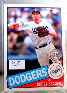 lot 93 image: 2020 Topps Series 2 Corey Seager 1985 35th Anniversary #85TB-22 - L.A. Dodgers
