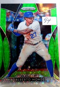 lot 94 image: 2019 Panini Prizm Lime Green Donut Circle - Adalberto Mondesi #47
