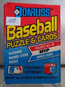 lot 100 image: 1989 Donruss Baseball Cards Featuring Warren Spahn Unopened WAX Pack