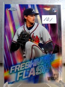 lot 101 image: ROOKIE - 2019 TOPPS CHROME RC KYLE WRIGHT ATLANTA BRAVES FRESHMAN FLASH