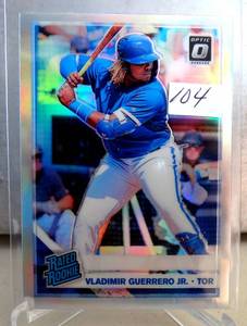 lot 104 image: HOT BROOKIE - 2019 Panini Optic Rated Rookie Vladimir Guerrero Jr #64 $$$