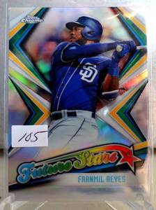 lot 105 image: ROOKIE - Franmil Reyes 2019 Topps Chrome Future Stars #FS-12 Cleveland Indians Padres