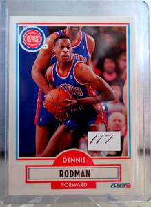 lot 117 image: 1990-91 Fleer Dennis Rodman, Detroit Pistons Basketball #59.