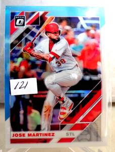 lot 121 image: 2019 Donruss Optic Jose Martinez Carolina Blue & White PRIZM