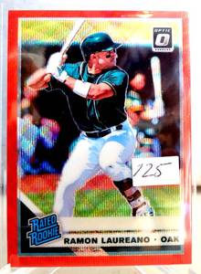 lot 125 image: ROOKIE - Ramon Laureano 2019 Panini Donruss Optic Red Wave #47 Rated Rookie