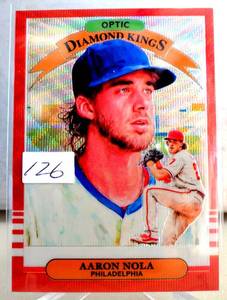 lot 126 image: 2019 Panini Donruss Optic Diamond Kings Red Wave Prizm Aaron Nola #18