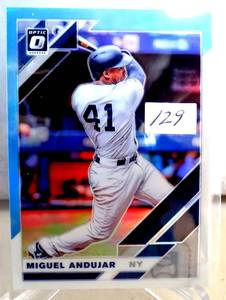 lot 129 image: 2019 Panini Donruss Optic Carolina Blue White Prizm Miguel Andujar #129 Mint