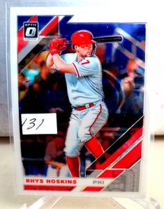 lot 131 image: 2019 Donruss Optic Rhys Hoskins #104 Card - Phillies