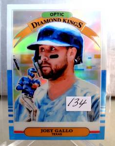lot 134 image: 2019 Donruss Optic Joey Gallo Diamond Kings PRIZM-CAROLINA BLUE WHITE $$$