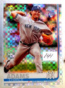 lot 141 image: ROOKIE - 2019 Topps Chrome X-Fractors #109 Chance Adams
