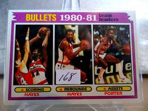 lot 168 image: WASHINGTON-BULLETS-VINTAGE-BASKETBALL-CARD-TEAM LEADERS-1980 1981-1980 81-PORTER