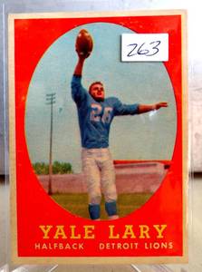lot 263 image: VINTAGE 1958 Topps #18 Yale Larry HOF EX Detroit Lions