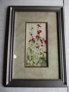 lot 15 image: Cheri Blum Hollyhocks Row Cool Print- SP34700,