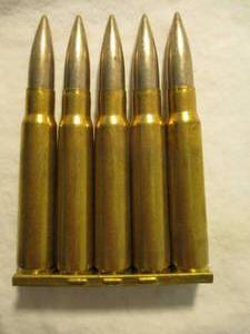 lot 16 image: 5-packs of 2-full 5-Round stripper clips (50 Rounds) of 7.9 FS1945, 8-MM Rifle Cartridges