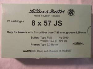 lot 24 image: Vintage-Czech 8x57 JS 196 grs  (75 Rounds) FMJ Ammo- (Rifle Cartridges) 8MM MAUSER