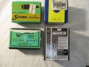 lot 25 image: 4-Boxes Of 6-mm  .243 Bullets (NOT Cartridges).