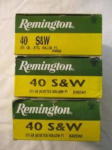 lot 27 image: 3-Boxes of 25-per box, Centerfire 40 S& W Reloaded