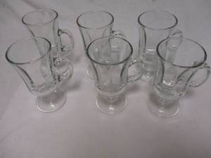 lot 29 image: Glass Tea Cups with Handle, Clear Coffee Mugs